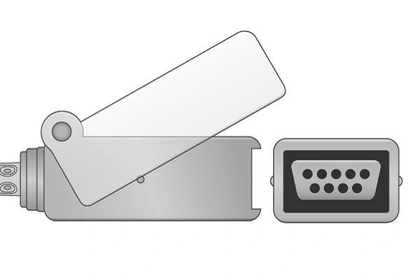 Cable compatible del adaptador 551-306-321 SpO2 de Mennen para el sensor de szmedplus Lncs SpO2