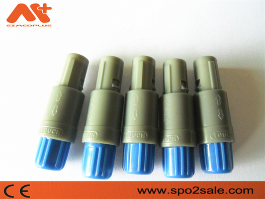 (S21M07-P05MJG0-527S) conector plástico de la sola muesca del perno del empuje 5 del tirón 1P, Grey Shell, funda azul, para 5,0 milímetros de cable