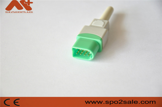 Conector 12Pin de ECG para el accesorio médico del monitor paciente de Datascope con color verde