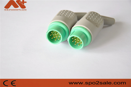 Conector de ECG de 13 pines para el monitor de hombres Accesorios médicos con color verde