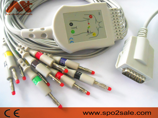 Burdick directo conecta el plátano 4,0 del cable 012-0844-01 AHA del ECG 7704