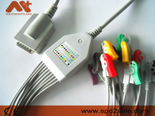 Burdick compatible Directo-conecta el cable del ECG - 007725, AHA, clip