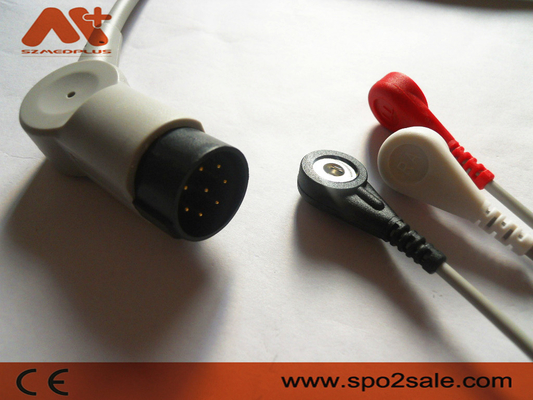 Nihon Kohden OEC-6102A, OEC-6105A, OEC-6120A, OEC-6120J, broche compatible de 3 ventajas de OEC-6120K Directo-conecta el cable de ECG