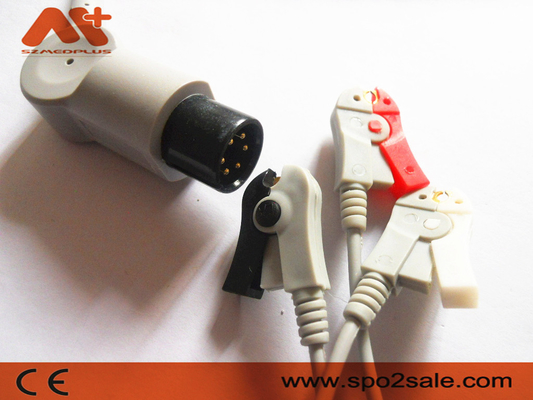 Clip del cable TPU AHA de Ecg de la ventaja del Pin 3 de los cables y de los Leadwires 6 de Szmedplus AAMI ECG