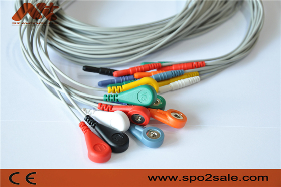 10 Leadwire médico de Holter ECG del dinar 1,5 del cable de Ecg de la ventaja para el registrador de Holer