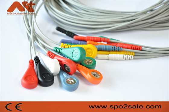 10 Leadwire médico de Holter ECG del dinar 1,5 del cable de Ecg de la ventaja para el registrador de Holer