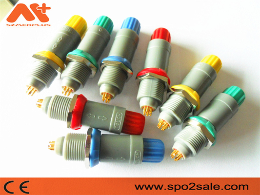 1P Pull Push 6Pin Plug de plástico Grijo concha gris manga para conectores de dispositivos médicos 5.00mm cable