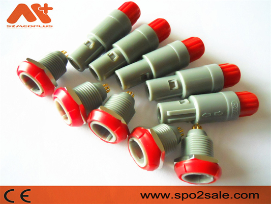 1P Pull Push 6 Pin Conector de plástico, concha gris, rojo, doble llave 60 para aplicación médica