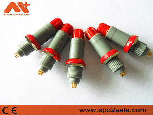 1P Pull Push 6 Pin Conector de plástico, concha gris, rojo, doble llave 60 para aplicación médica