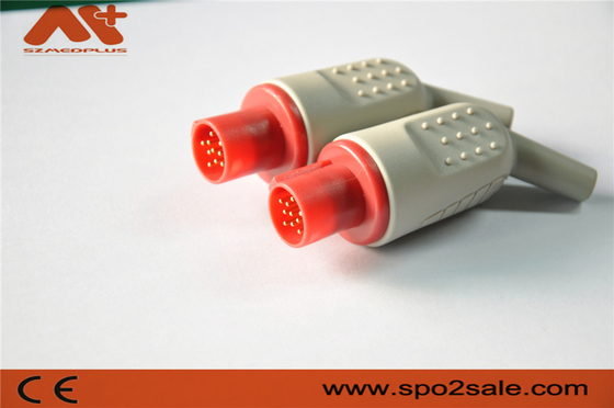 Conector de IBP compatible para el cable del adaptador de Hellige IBP con color rojo de 10 pernos