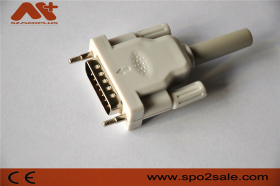 Cable compatible del ECG de la ventaja del conector Bionet/Edan/Schiller 15pin 10 del ECG con color gris