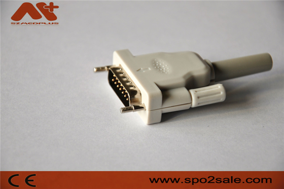 Cable compatible del ECG de la ventaja del conector Bionet/Edan/Schiller 15pin 10 del ECG con color gris