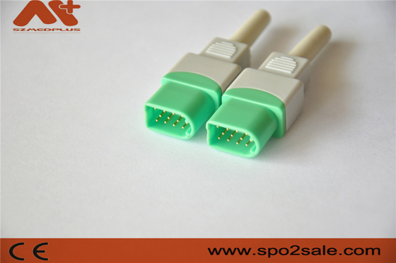 Conector 12Pin de ECG para el accesorio médico del monitor paciente de Datascope con color verde