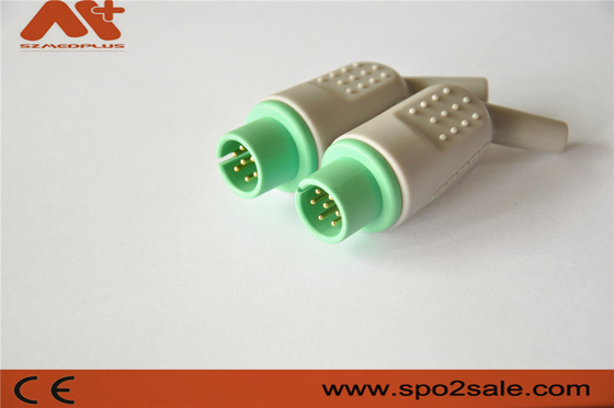 Conector médico compatible con el conector Bionet ECG con 7 pines de color verde