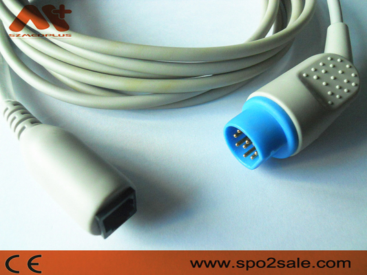 Cable compatible del adaptador de Siemens IBP para Utah, BD, Edwards, Abbort, B.braun, argón, transductor lógico de Medex IBP