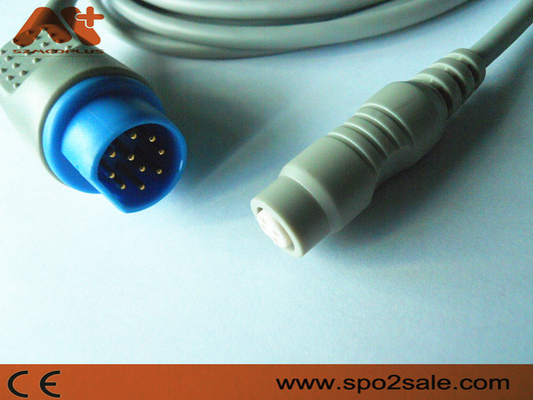 Cable compatible del adaptador de Siemens IBP para Utah, BD, Edwards, Abbort, B.braun, argón, transductor lógico de Medex IBP