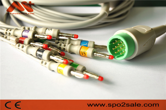 Directos compatibles de MEDTRONI conectan el cable del ECG para Lifepak 11, Lifepak 12, Lifepak 15, Lifepak 20