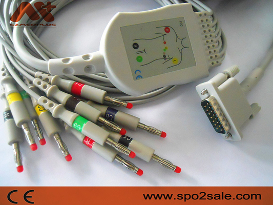 Cable de TPU Philips ECG para M2461A, M3702C, 989803107711, 989803175901