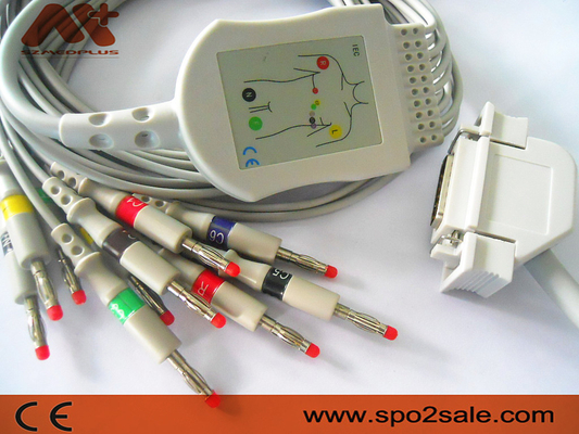 Hellige compatible Directo-conecta el cable del ECG para Cardiosys, EK36, EK403, EK41, EK413, EK43, EK512, EK53