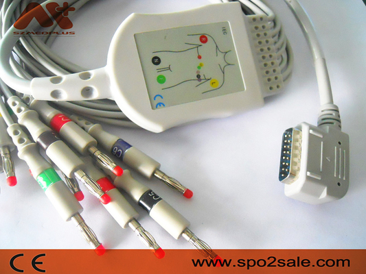 Kenz compatible Directo-conecta el cable del ECG - K131 para Kanz 108, 109, 110, 1210, 1211, 601, Cardico 302