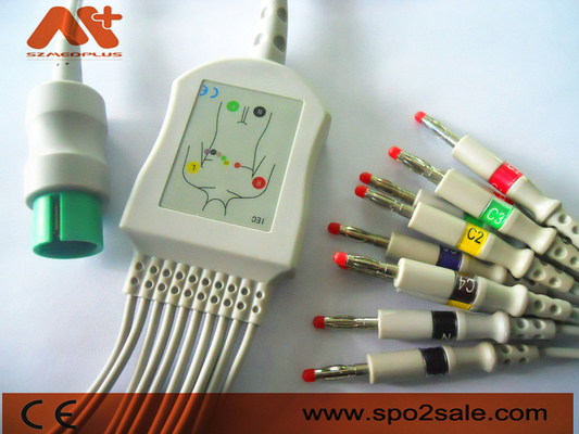 Directos compatibles de Spacelabs conectan el cable del ECG para Spacelabs 90367, 90369, 90496, 91496, Ultraview