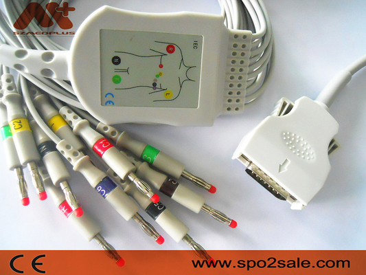Directo conecte el cable del cable 9293-021-50 Mortara Ecg del ECG para ELI 100, ELI 200, ELI 50