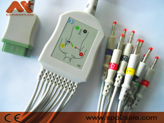 Cable del ECG de la ventaja de GE Marquette Compatible 10 para el Catedral-laboratorio, rociada, Eagle, Mac Lab, módulo de PDM, SOLAR