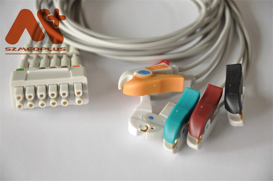 GE Marquette 	Leadwire 421932-001 de la telemetría de Holter Cable ECG clip de 6 ventajas