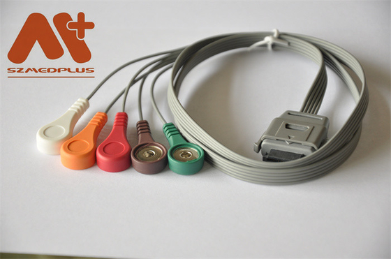 El cable biomédico 5 del BI ECG de Holter Cable de los instrumentos lleva C07-12-12 rápido