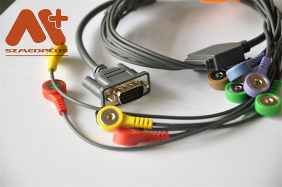 El cable 10 del DMS 300-3A AHA ECG de Holter Recorder del CE lleva el enchufe rápido