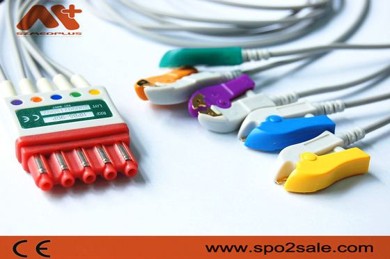 Clip V2-V6 M1976A CFS de la ventaja de Philips Cardiac Monitor Cables 5