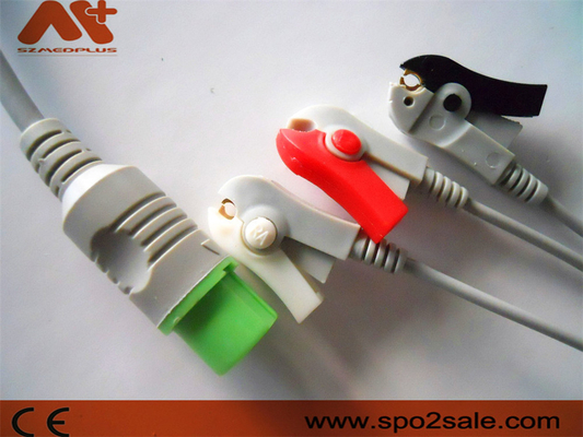 El clip compatible de 3 ventajas de Fukuda Denshi Directo-conecta el cable de ECG para Dynascope DS-5100, DS-5100E, DS-5300W, DS-5400, DS-7001