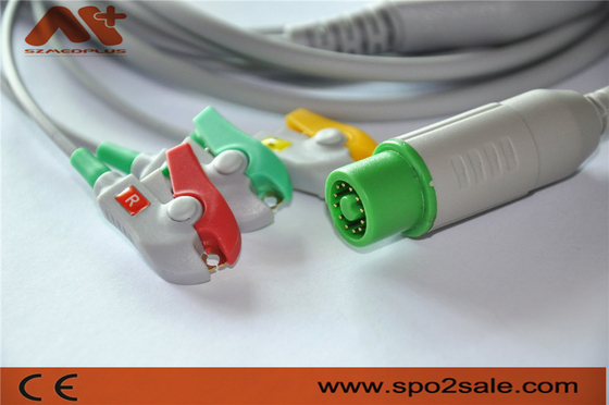 El clip compatible de 3 ventajas de Fukuda Denshi Directo-conecta el cable de ECG para Dynascope DS-5100, DS-5100E, DS-5300W, DS-5400, DS-7001