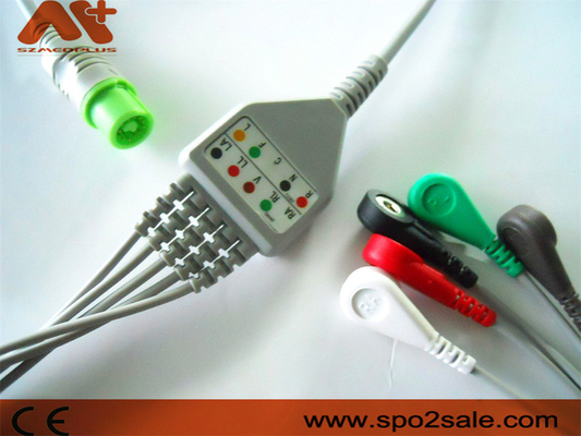 La broche compatible de 5 ventajas de Fukuda Denshi Directo-conecta el cable de ECG para Dynascope DS-5100, DS-5100E, DS-5300W, DS-5400, DS-7001