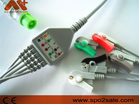 El clip compatible de 5 ventajas de Fukuda Denshi Directo-conecta el cable de ECG para Dynascope DS-5100, DS-5100E, DS-5300W, DS-5400, DS-7001