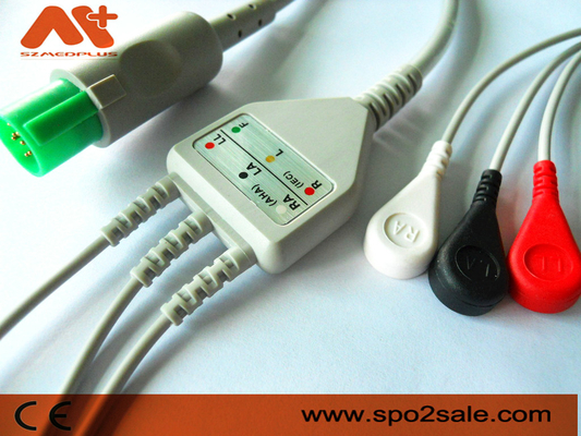 La broche compatible de 3 ventajas de Hellige Directo-conecta el cable de ECG - 303-442-99
