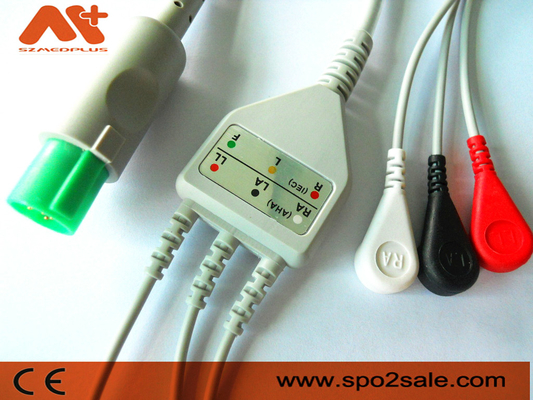 La broche compatible de 3 ventajas de Hellige Directo-conecta el cable de ECG - 303-442-99