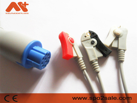 El clip compatible de 3 ventajas de Ohmeda del DATEX Directo-conecta el cable CB-72395R-P de ECG