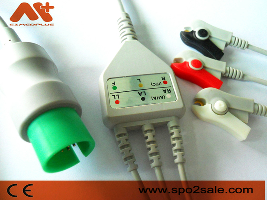 Clip ECG 17 Pin Cable de la ventaja de Ultraview 3 del cable de TPU Spacelabs Ecg