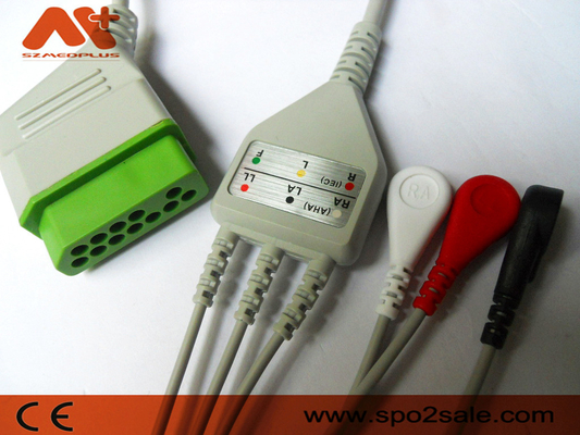 3 el cable Nihon Kohden de la ventaja ECG directo conecta