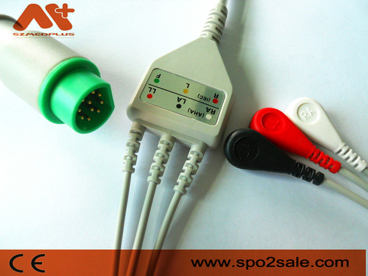 10 broche de la ventaja del cable 3 de Pin Siemens ECG