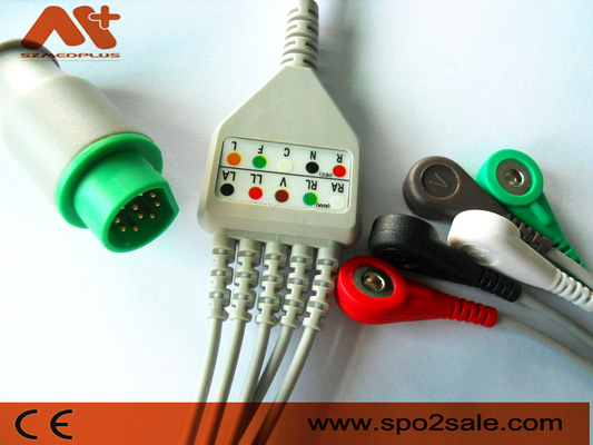 La broche de la ventaja de Siemens 10 Pin Compatible 5 Directo-conecta el cable de ECG