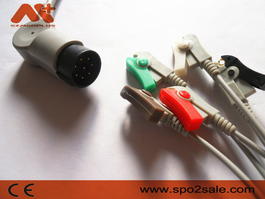 Nihon Kohden OEC-6102A, OEC-6105A, OEC-6120A, OEC-6120J, clip compatible 5Lead de OEC-6120K Directo-conecta el cable de ECG
