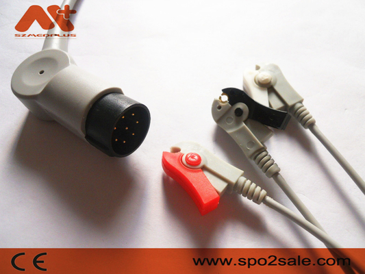 Nihon Kohden OEC-6102A, OEC-6105A, OEC-6120A, OEC-6120J, clip compatible 3Lead de OEC-6120K Directo-conecta el cable de ECG