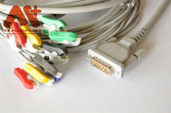 cable del ECG del IEC AHA de la seguridad TPU para el electrocardiógrafo del SE 601 de EDAN