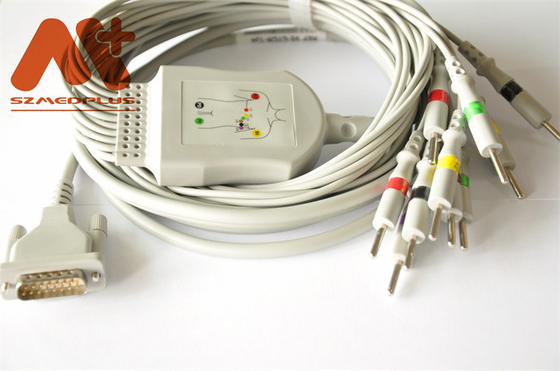 cable del ECG del IEC AHA de la seguridad TPU para el electrocardiógrafo del SE 601 de EDAN