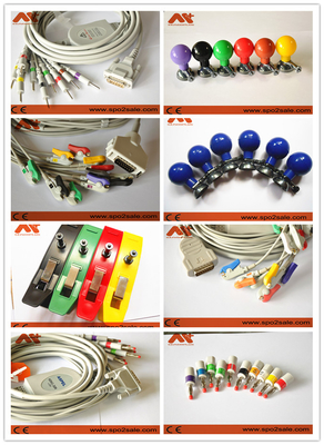 cable médico de la ventaja del electrodo de TPU para el electrocardiógrafo de Mindray R12