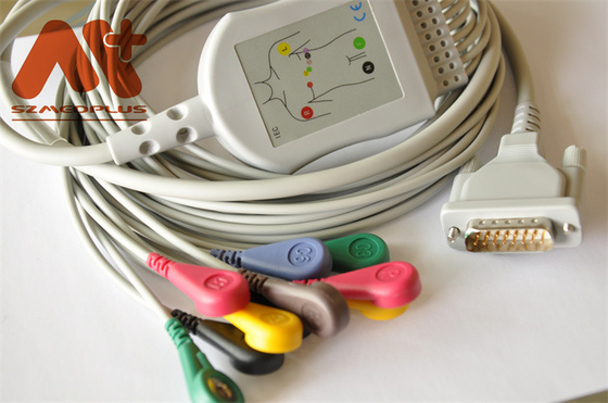 cable médico de la ventaja del electrodo de TPU para el electrocardiógrafo de Mindray R12